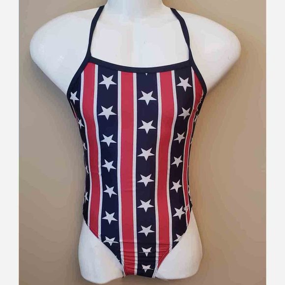Speedo Pro LT Swimsuit American Flag Pattern NEW Women's Size 6 / 32 - Picture 1 of 2